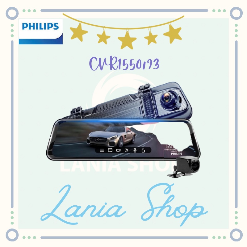 PHILIPS CVR1550 - 93CM Rearview Mirror Dash Cam and Rear Cam Fullset