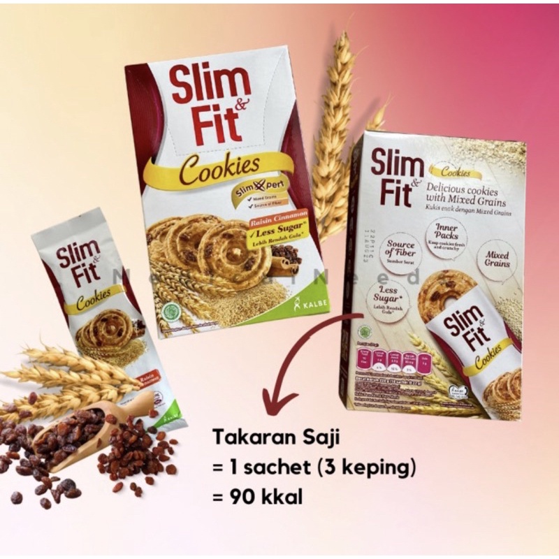 Slimfit Slim &amp; Fit Diet Cookies (10x22gr) | Biskuit Snack Diet Sehat Rendah Kalori