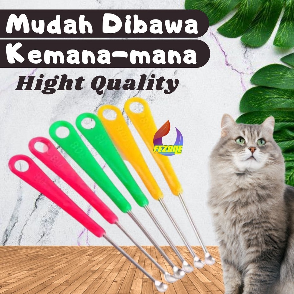 Earpick Korek Kuping Stainless Polos Dan Warna Alat Pembersih Telinga Kucing FEZONE