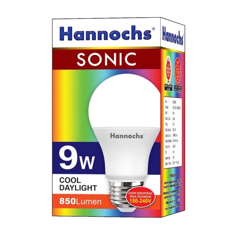 Lampu led hannochs sonic 9 watt nyala putih