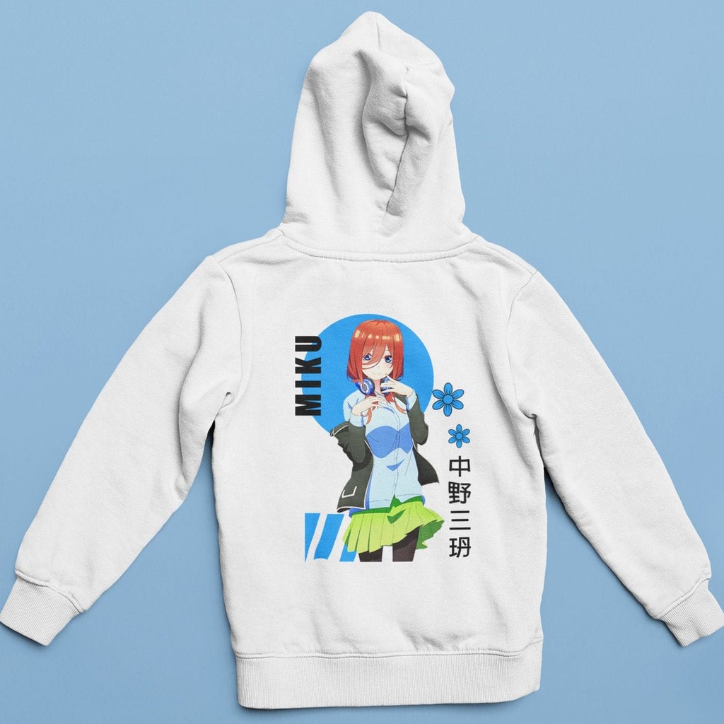 Hoodie Miku Nakano Kawaii Blue Quintessential Quintuplets Premium Fleece