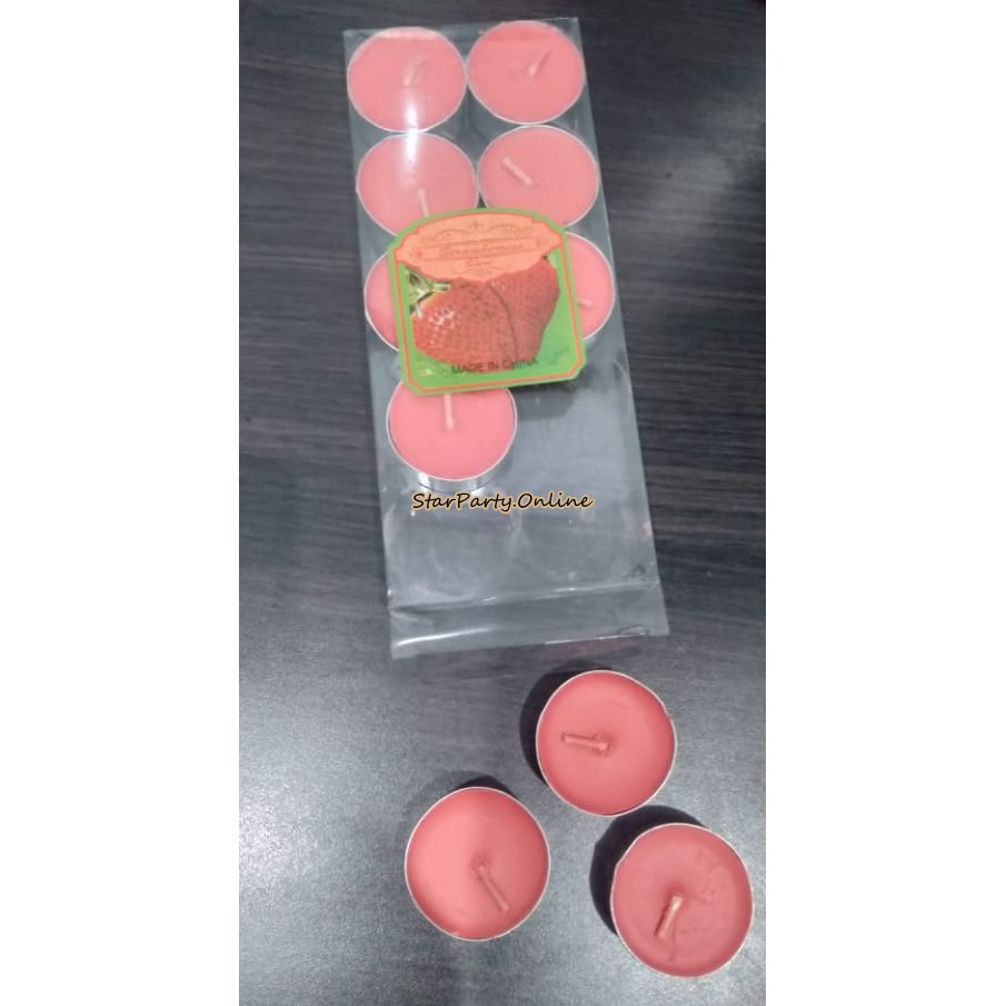 Tea Candle Besar Kecil 10 pcs /Lilin Aroma Terapi/ Lilin warna