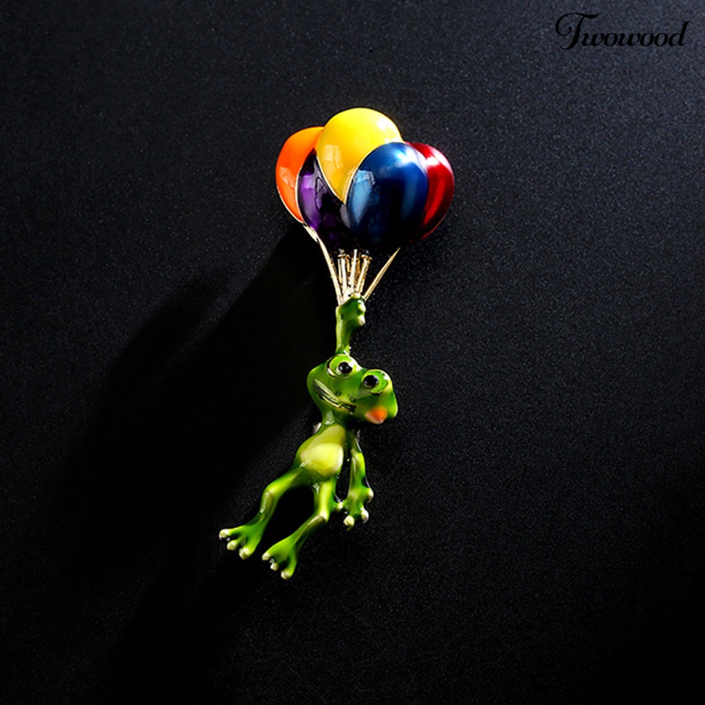 Twowood Brooch Pin Colorful Balloons Frog Cute Jewelry Long Lasting All Match Brooch Birthday Gifts
