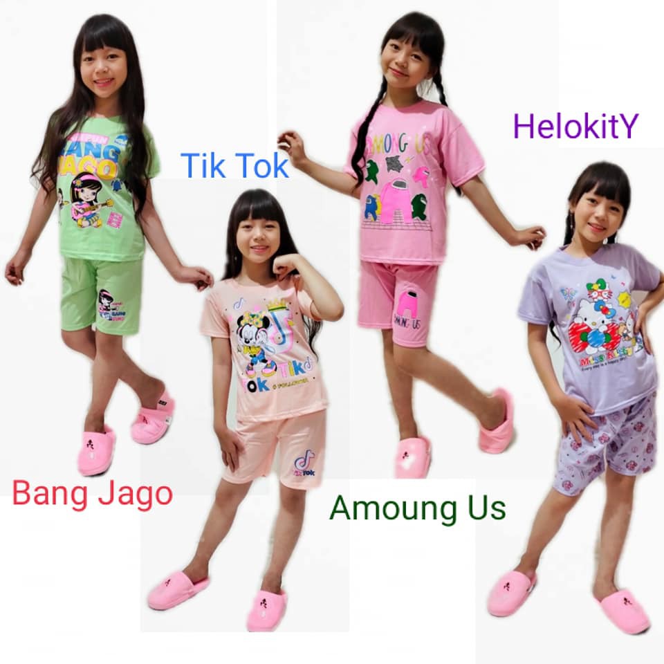 Stelan anak cewek Ls Katun Among Us - stelan anak Motif Amonng Us - baju santai anak cewek - BAJU ANAK CEWEK-2