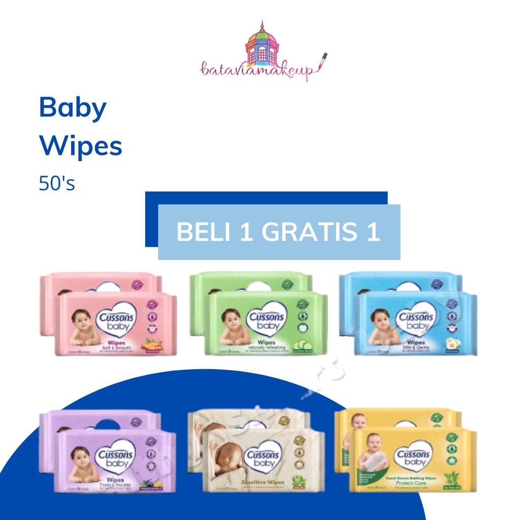 Cussons Baby Wipes 45 + 45/Tisu Basah Bayi/Beli 1 Gratis 1