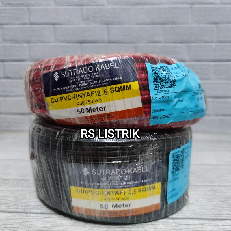 SUTRADO KABEL SERABUT NYAF 2.5mm TEMBAGA MURNI SNI LMK 1ROLL 50M