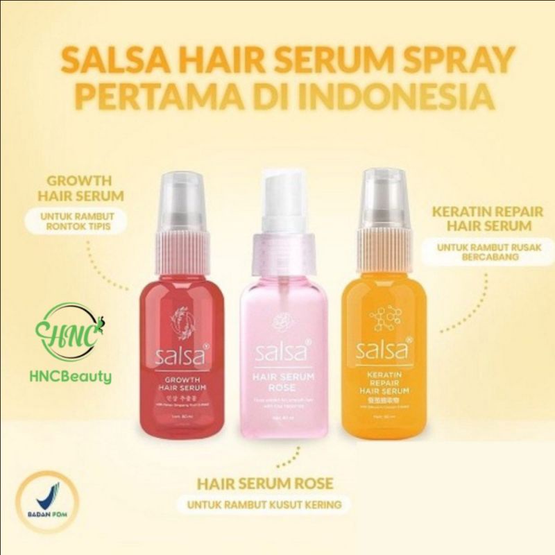 [READY STOCK] SALSA HAIR SERUM 80ML KERATIN | ROSE | GROWTH GINSENG