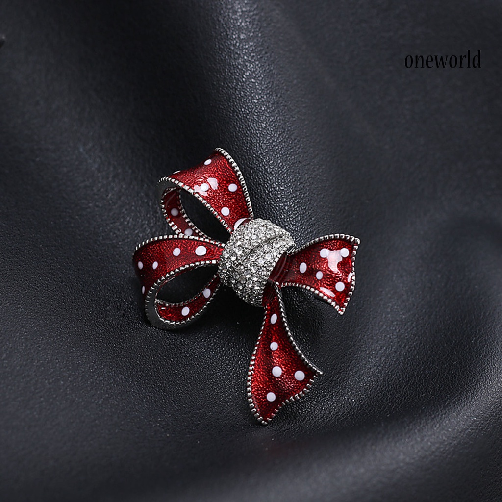 OW@ Brooch Bow-knot Elegant Temperament Shine Universal Stylish Brooch Pin for Banquet