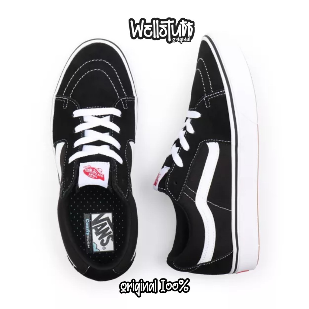 Sepatu Vans SK8 Low Comfycush Original Black White Limited