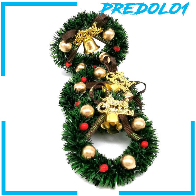 (Predolo1) Miniatur Karangan Bunga Natal Skala 1 / 12 Untuk Dekorasi Rumah Boneka