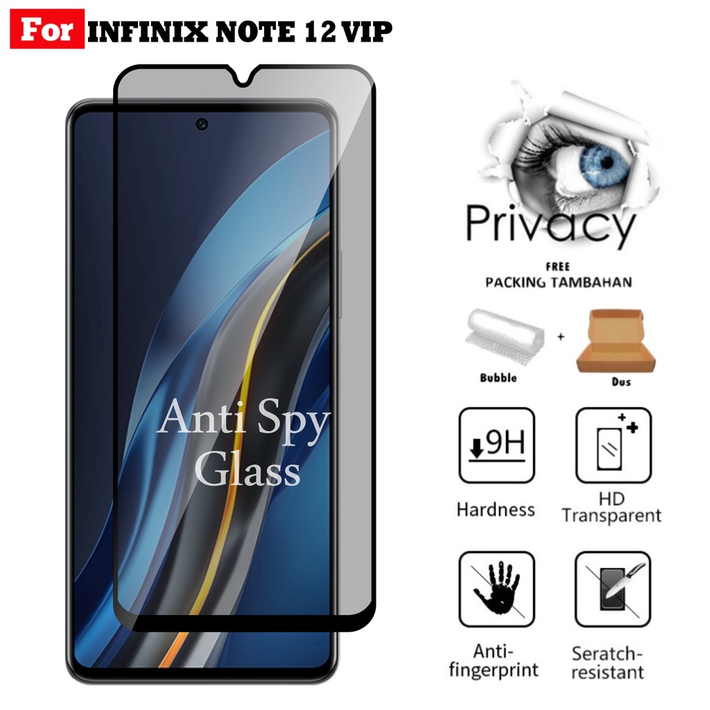 Tempered Glass Infinix Note 12 Vip / Infinix Note 12 G96 Privacy Anti Spy Screen Protector Handphone