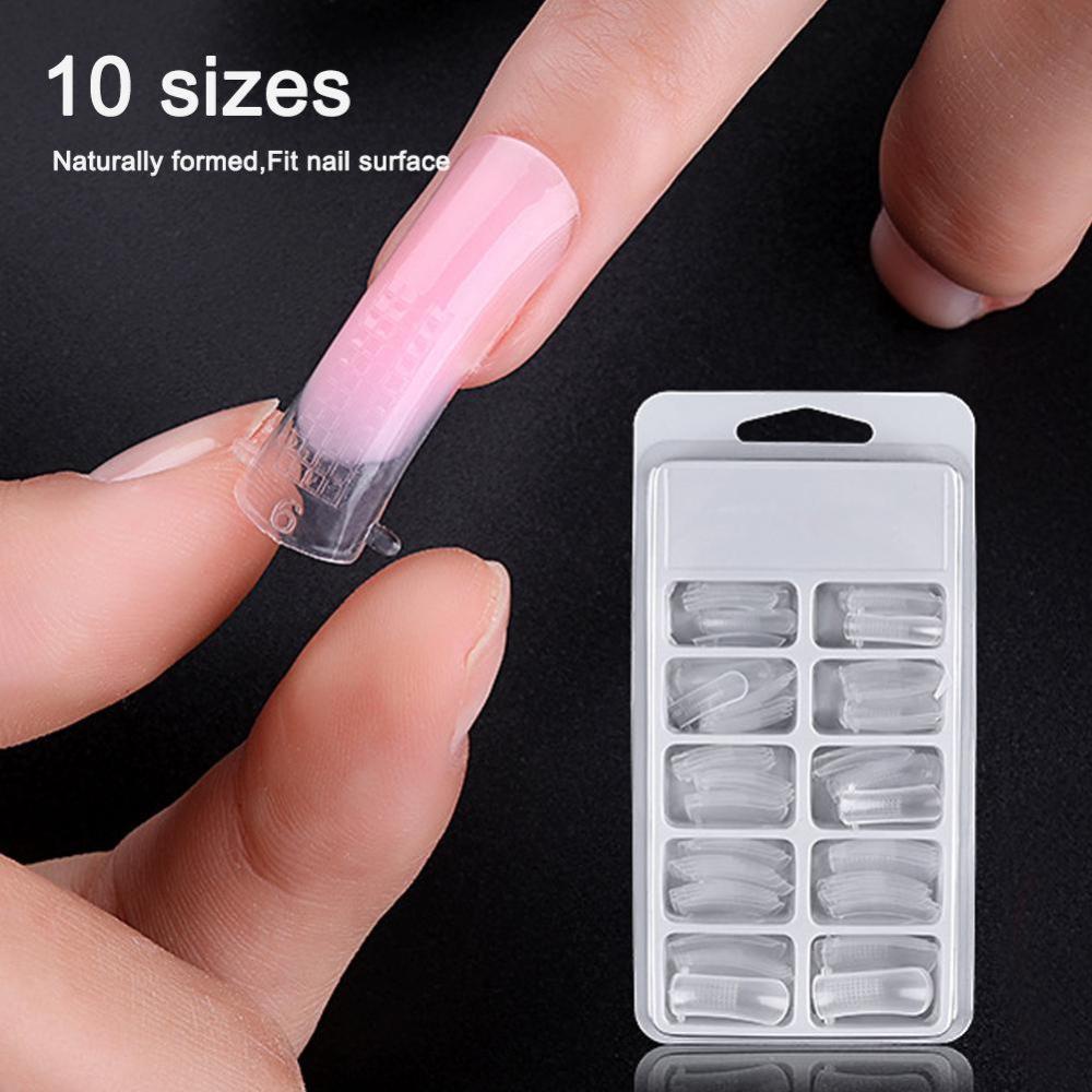 Timekey 100pcsset Kuku Palsu Transparan Reusable Aksen Kristal Untuk Nail Art A6K3