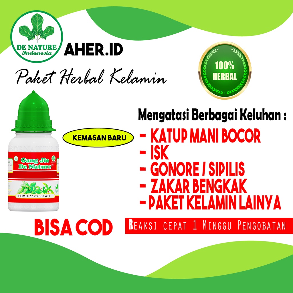 Obat Herbal Katup Mani Bocor - Kencing Nanah - ISK - Sperma Bocor - Sperma Keluar Sendiri  De Nature