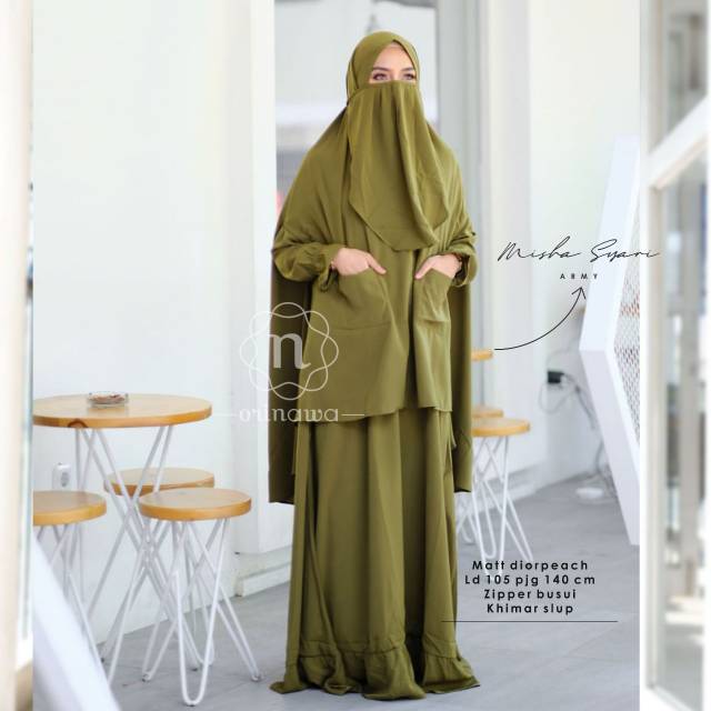 Gamis Hijab Syari MISYA Syar'i Free Niqob Original by Ori Nawa