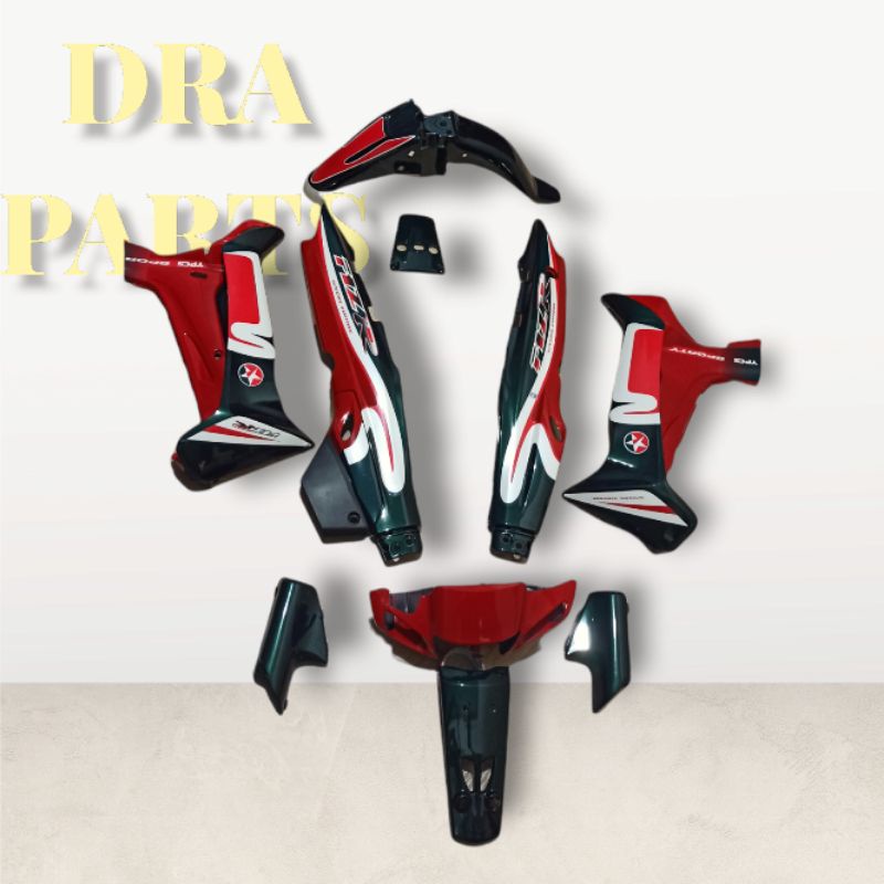 Bodi Fiz R Caltex Hijau Merah Special Edition Full set Body Halus Fizr - Stiker Lapis Clear