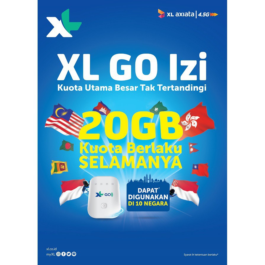 [SHOPEE 10RB] XL GO IZI - Modem WiFi 4G LTE Kuota Utama 20GB