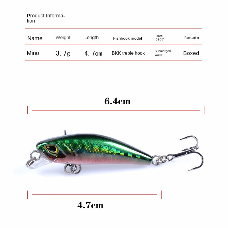 Umpan Pancing Sinking Minnow Fishing Lure 4.7cm / 3.7g Swimbait Umpan Pancing Ikan Bass Wobbler Memancing