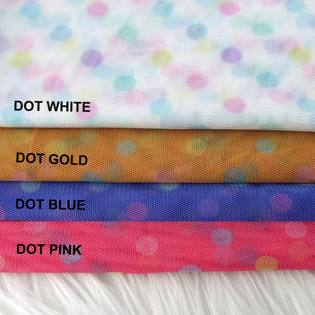 Kain Tile Print Polkadot  / Tile Print Dot / Tulle Polkadot D.050 (Per 0,5 Meter)