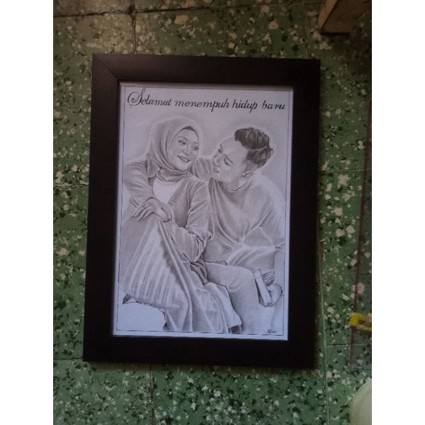 

sketsa pensil A4 setengah badan, detail