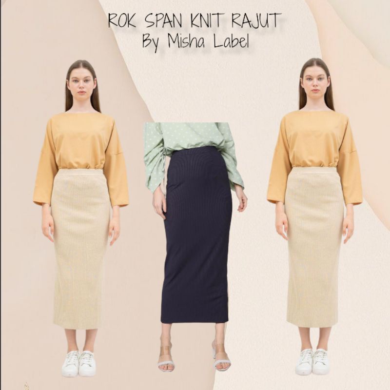 (BISA COD) ROK SPAN RAJUT KNIT PREMIUM (TEBAL/TIDAK NERAWANG)