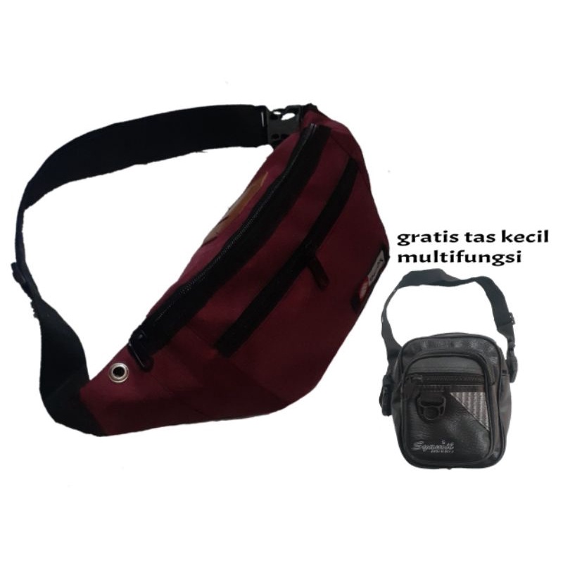 WAISTBAG PRIA / SLEMPANG PRIA / WAISTBAG GRATIS TAS KULIT / TAS HP PRIA / TAS COWOK TERBARU