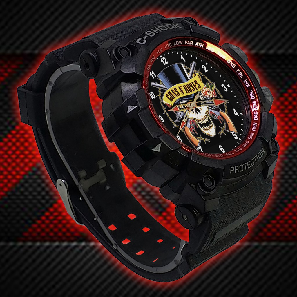 (ISTIMEWA BOSSQUE) JAM TANGAN GUNS N' ROSES LIST MERAH - EXCLUSIVE 10