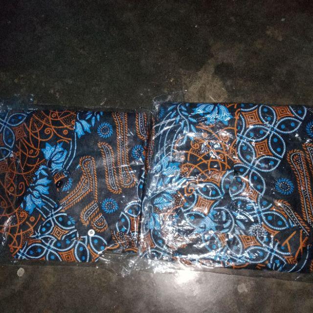 Batik Couple Keluarga Parang -- Motif Seno Biru -- Batik Modern Keluarga