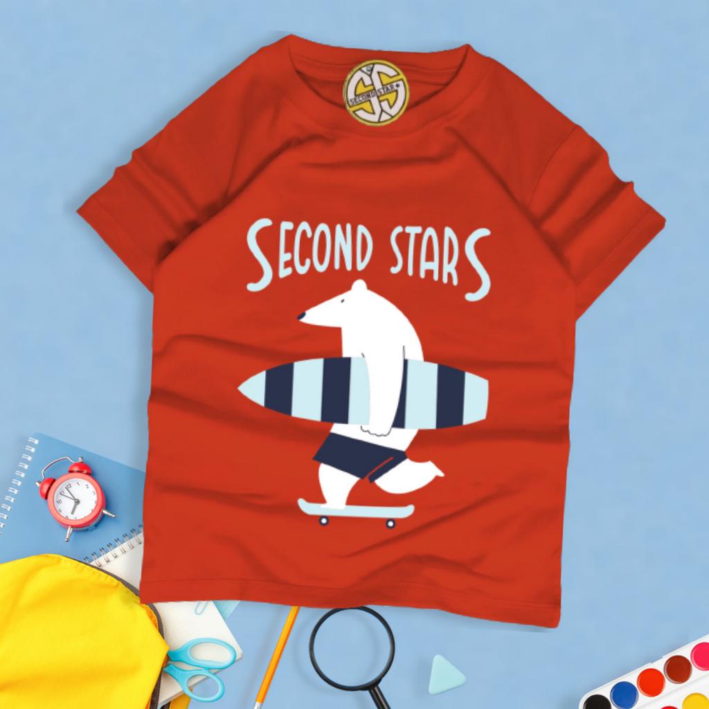 Second Star baju anak Laki-laki perempuan  Kaos oblong 1 - 12 tahun Bear