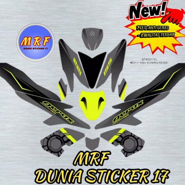 STIKER DEKAL AEROX 155 abu abu rossi STICKER DECAL AEROX 155 Abu abu rossi STICKER MURAH