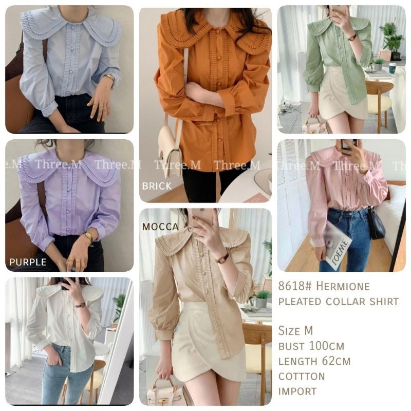 MDLV ~ BM 8618 HERMIONE PLEATED COLLAR SHIRT