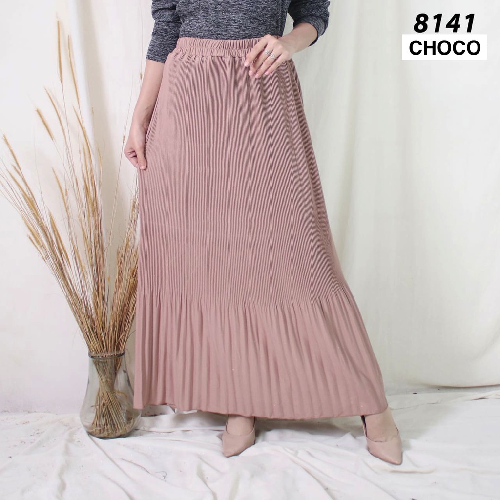 ROK PLISKET MURAH 8141 PLEATED SKIRT WANITA LUVALINE SUPER MURAH KUALITAS BAGUS TERMURAH