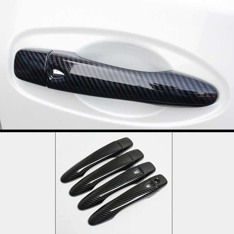 1 Set Stiker Handle Pintu Mobil Bahan Carbon Fiber Untuk Nissan X-Trail T32 2014-2021