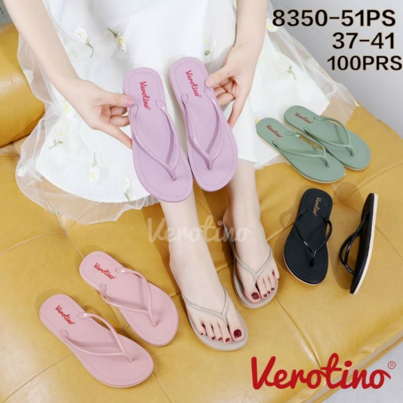 L1819-31VPS Sandal Jepit Tali Bulat Karet Jelly Glanzton Doff Tali Kabel Kecil Tipis Wanita Import Impor Glanzton Glaston L1819 L1819-31 Sendal Wedges Glanz Verotino Cewek Perempuan Japit Flat Terbaru Murah Teplek Anti Air 37-41