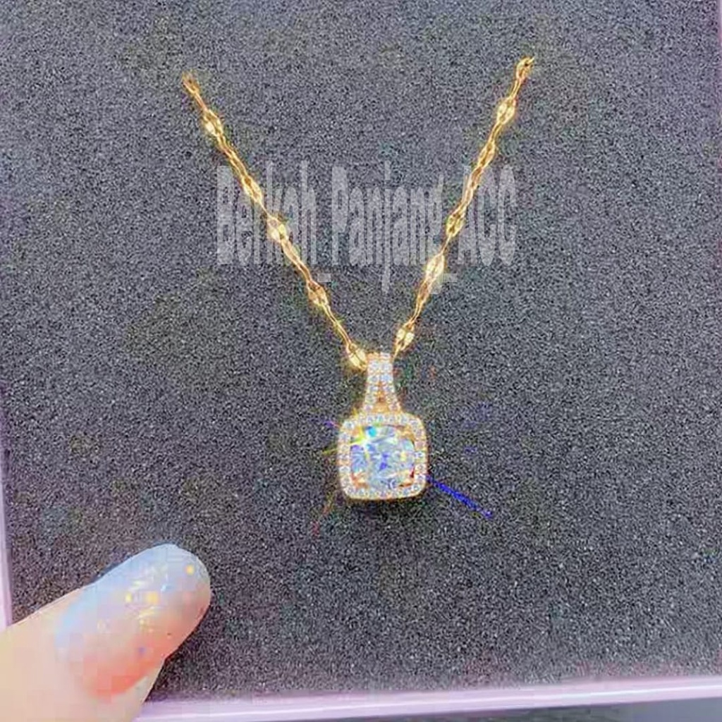Kalung KOTAK FULL PERMATA ZIRCON Perhiasan super berkelas fashion korea anti karat dan anti luntur ini