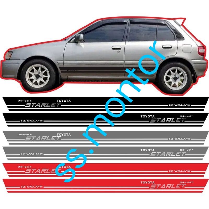 sticker cutting Toyota Starlet kapsul list body Starlet kapsul