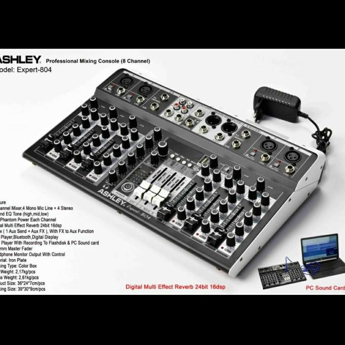 Mixer Audio Ashley EXPERT804/EXPERT 804 8CH USB-BLUETOOTH-SOUNDCARD