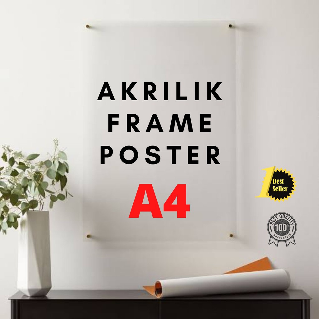 AKRILIK POSTER A4 ACRYLIC FRAME BINGKAI FOTO SERTIFIKAT PIAGAM BERKUALITAS
