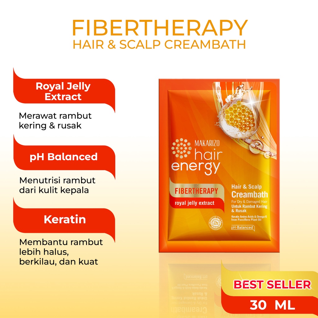 Makarizo Creambath Hair Energy Fibertherapy Hair &amp; Scalp Creambath - 30gr | 60gr