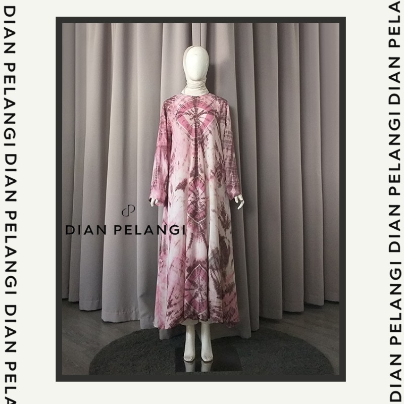 DIAN PELANGI UMBRELLA DRESS LENGAN CERUTI JUMPUTAN