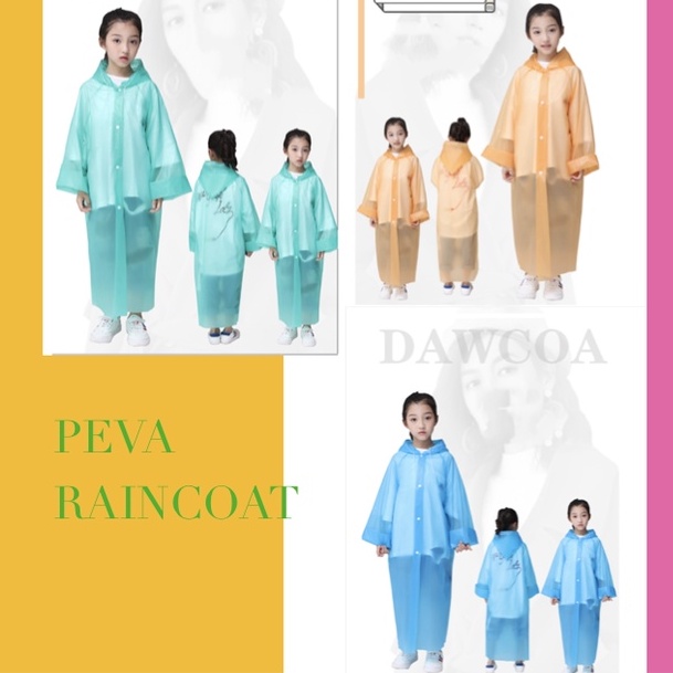 babyfit jas hujan raincoat PEVA anak cewek cowok unisex 7-12thn yy-0628rp