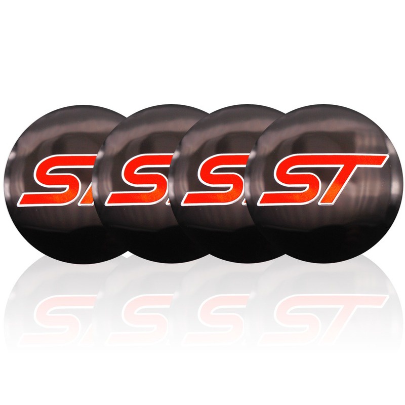 4pcs Stiker Cover Hub Tengah Roda Mobil Logo Ford ST 56mm Untuk Fiesta Ecosport 2009-2015 Focus