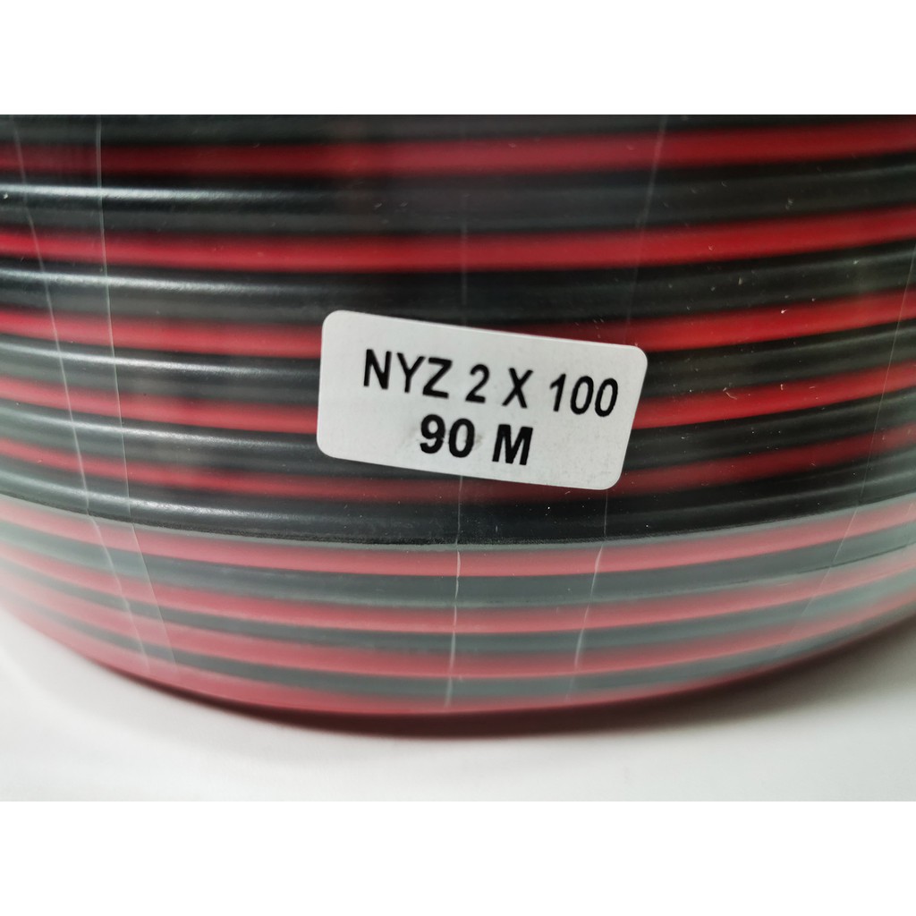 Kabel NYZ 2x100 Serabut 90 Meter  merah - hitam