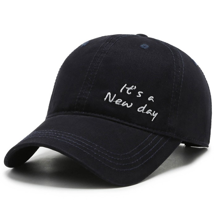 topi  Baseball cap : IT'S A NEW DAY - Topi baseball topi pria topi wanita - NAVY(T5H1) Topi Snapback