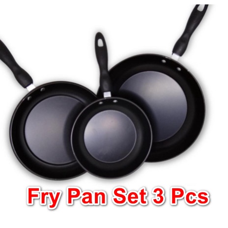Fry pan Wajan Set 3 Pcs Non Stick Frying Pan Teflon Anti lengket