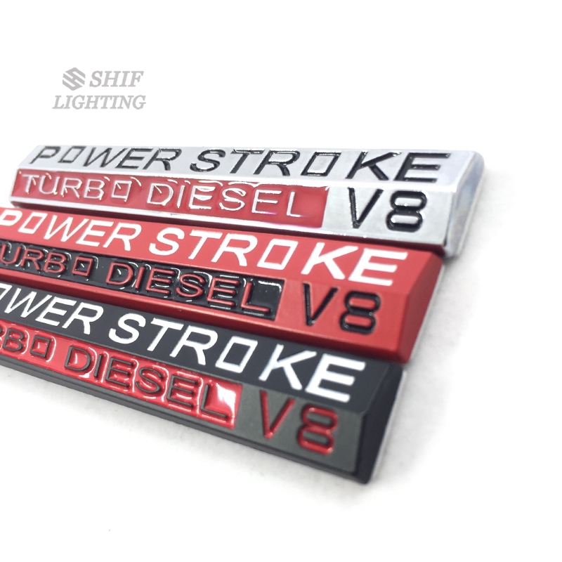 1 x Metal POWER STROKE TURBO DIESEL V8 Logo Car Auto Decorative Emblem Badge Sticker Decal