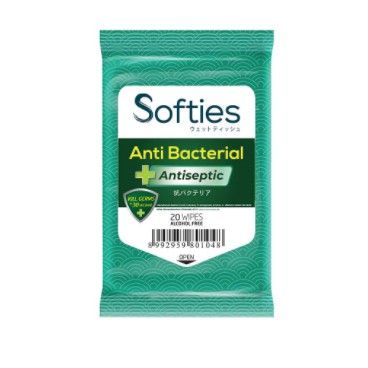 Softies Wet Tissue Antibacterial 20'S Antiseptic