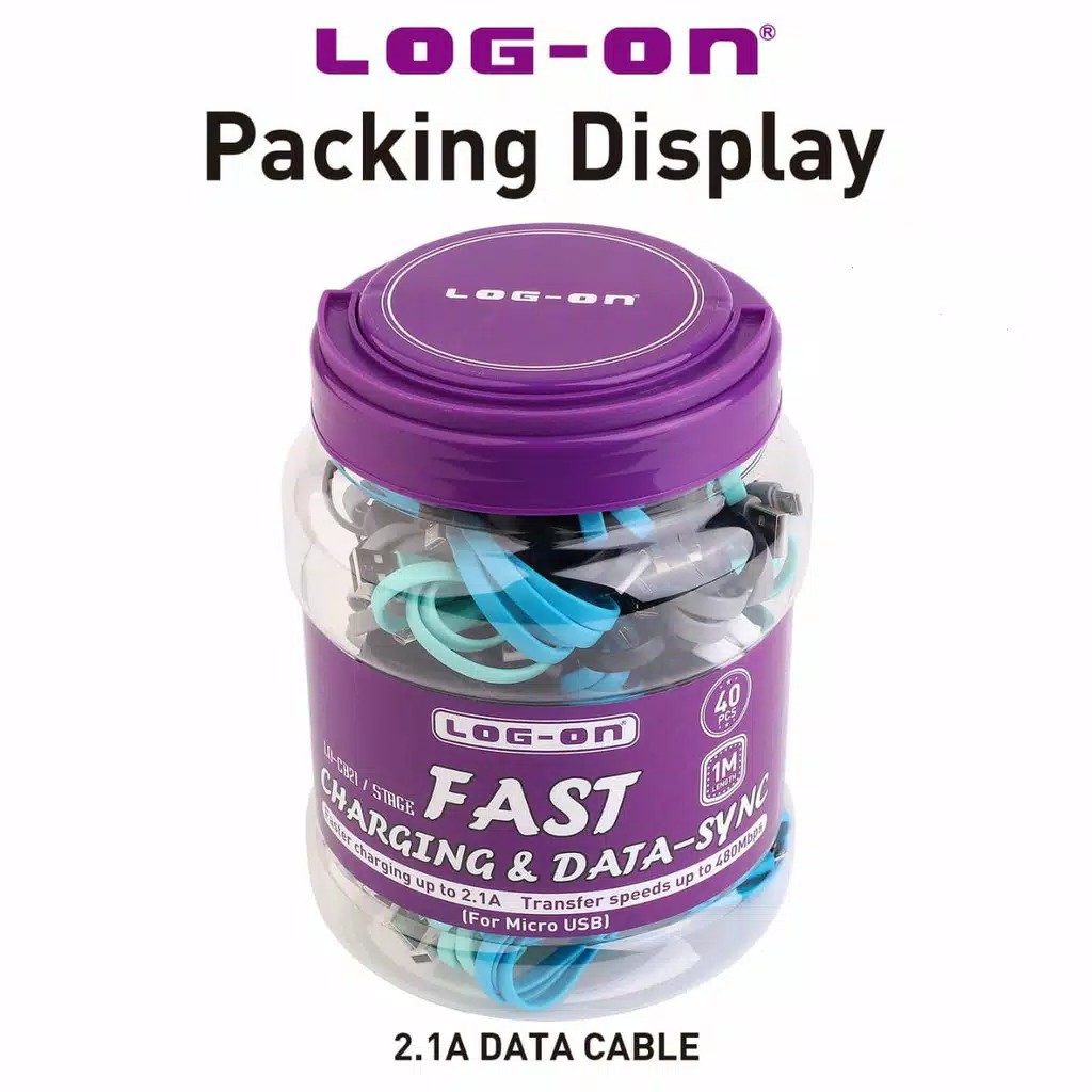 KABEL DATA LOGON MICRO USB 1M LO-CB21 Fast Charging Kabel Data LogON usb micro