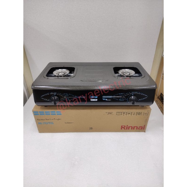 KOMPOR GAS RINNAI 2 TUNGKU TURBO 712 TG HITAM
