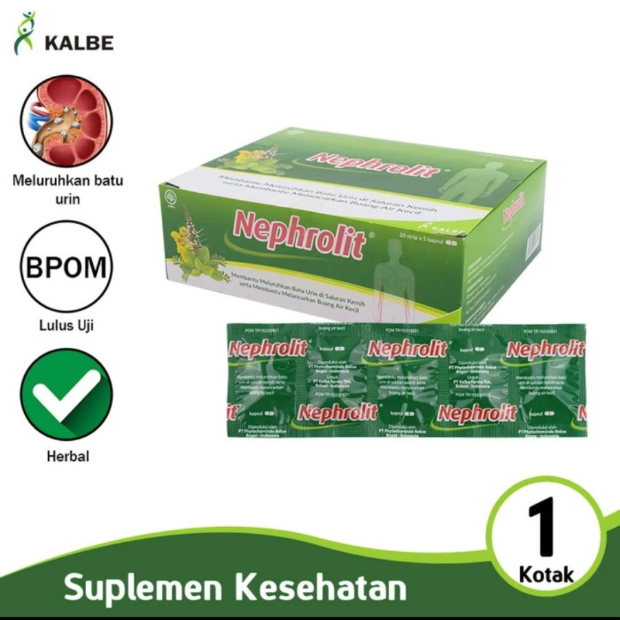 

Obat Herbal Tradisional Jamu Infeksi Saluran Urin Kencing NEPHROLIT Box Isi 20 strip x 5 tablet