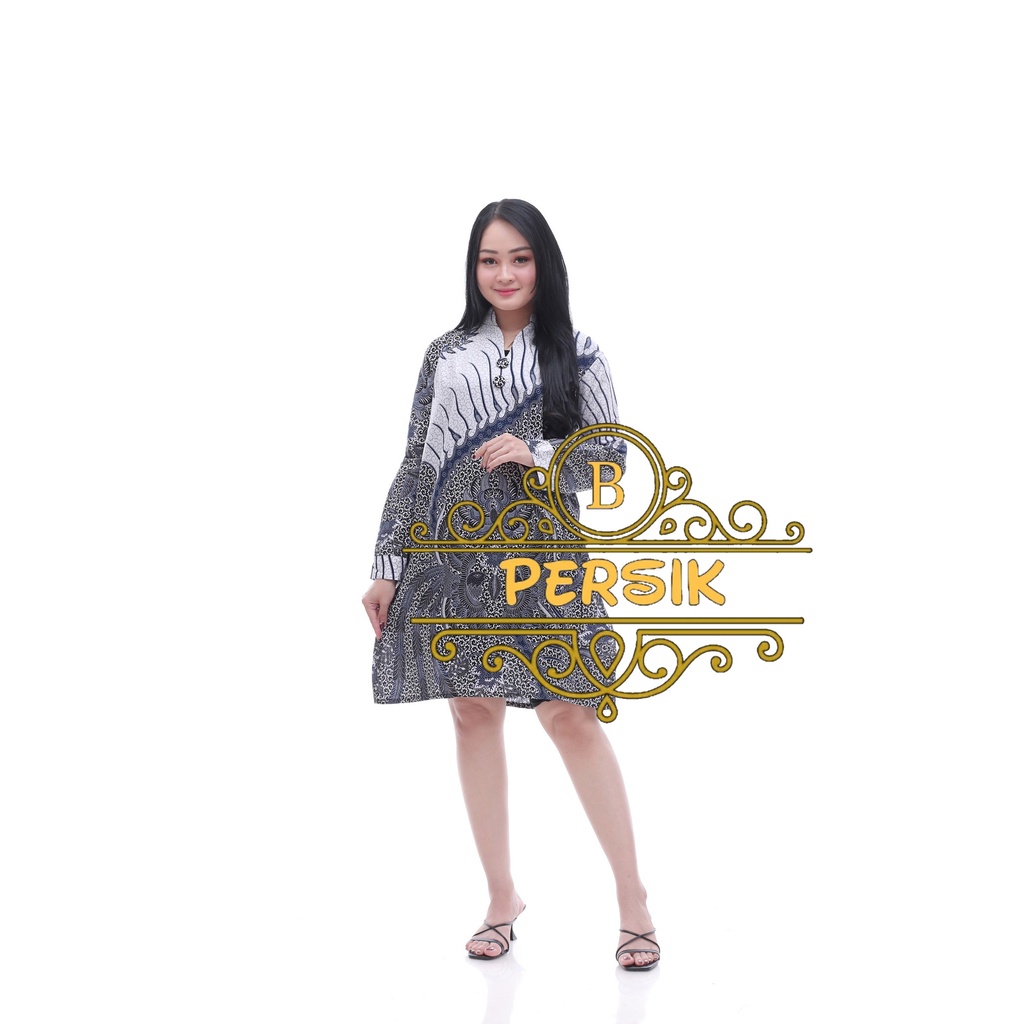 Maura Couple - Sania Ruffle Batik Couple Ori Ndoro Jowi Garansi Termurah Shopee - BATIK MODERN SOLO-TSR Turqis Abu